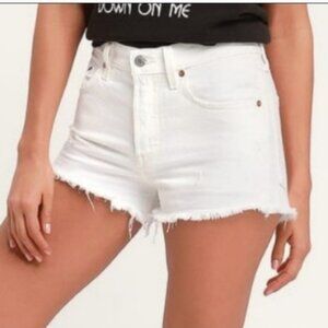 Levi's 501 Women´s  White High Rise Denim Cutoff Shorts Sz 28 Distressed